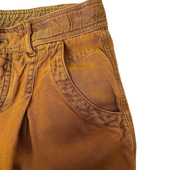 Free People Women's Harem Pants Size 0 in acid washed Brown Elastic Waist Casual - Picture 5 of 11